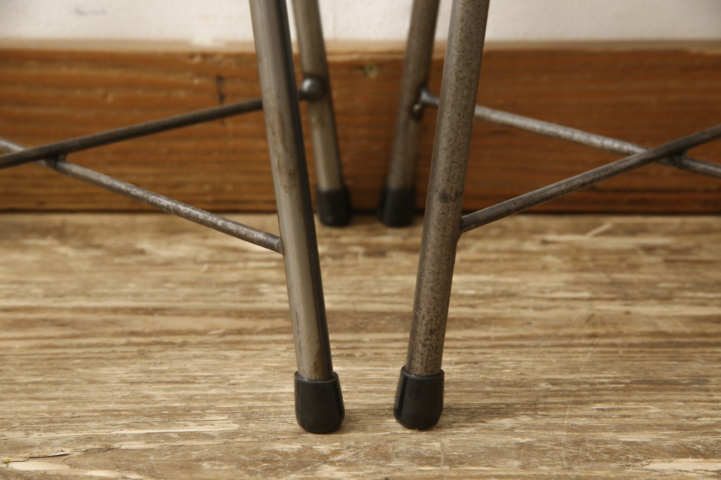 ラフジュ工房オリジナル　シンプルで馴染みやすいスツール2脚セット(椅子、イス、板座チェア)(R-059695)