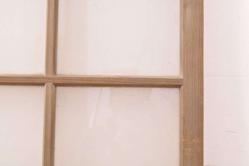 アンティーク建具　異なるガラスの質感が面白いガラス戸2枚(引き戸、建具)(R-054384)