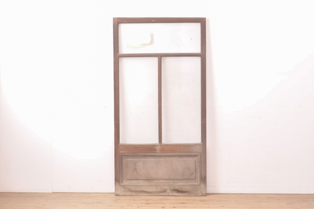 アンティーク建具　シンプルで取り入れやすいガラス戸1枚(引き戸、建具)(R-054385)