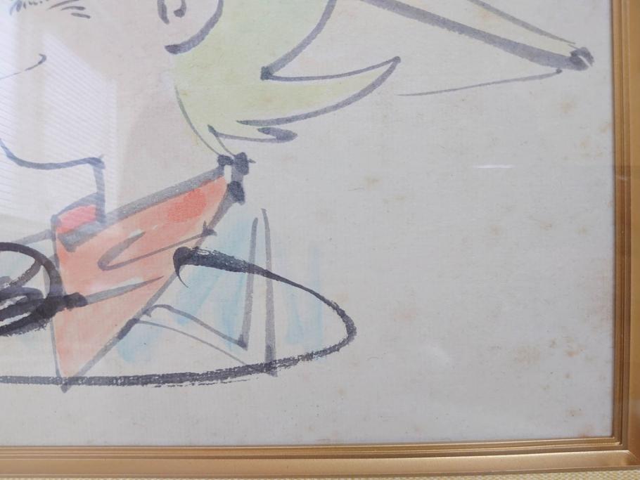 矢口高雄　釣りキチ三平　イラスト&直筆サイン色紙(水彩、カラーイラスト、漫画)(R-073019)