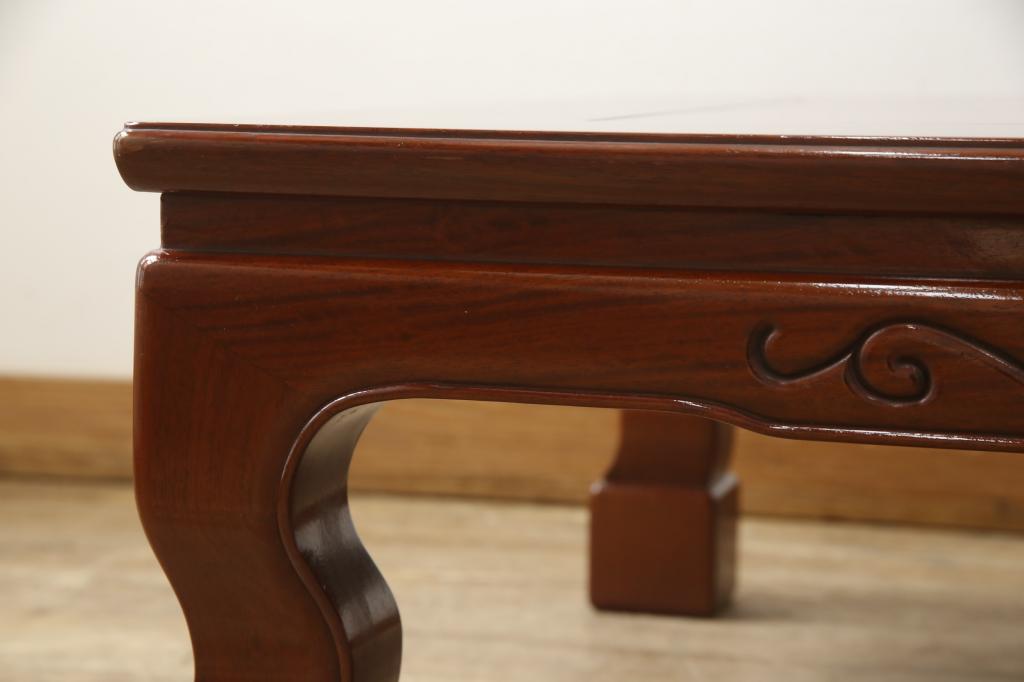 中古　カリモク家具　カリン(花梨)材　アジアンな雰囲気も感じさせる座卓(ローテーブル、センターテーブル)(R-057628)