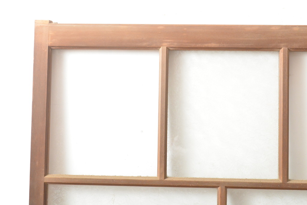 アンティーク建具　上手物　大正ロマンな雰囲気漂うガラス窓2枚セット(引き戸、ガラス戸、建具)(R-054374)