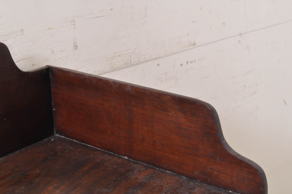 ベルギーアンティーク　マホガニー材　天板1枚板　薄型　品のある佇まいが魅力のコンソールデスク(コンソールテーブル、平机、ワークデスク、在宅用、在宅ワーク用)(R-071047)