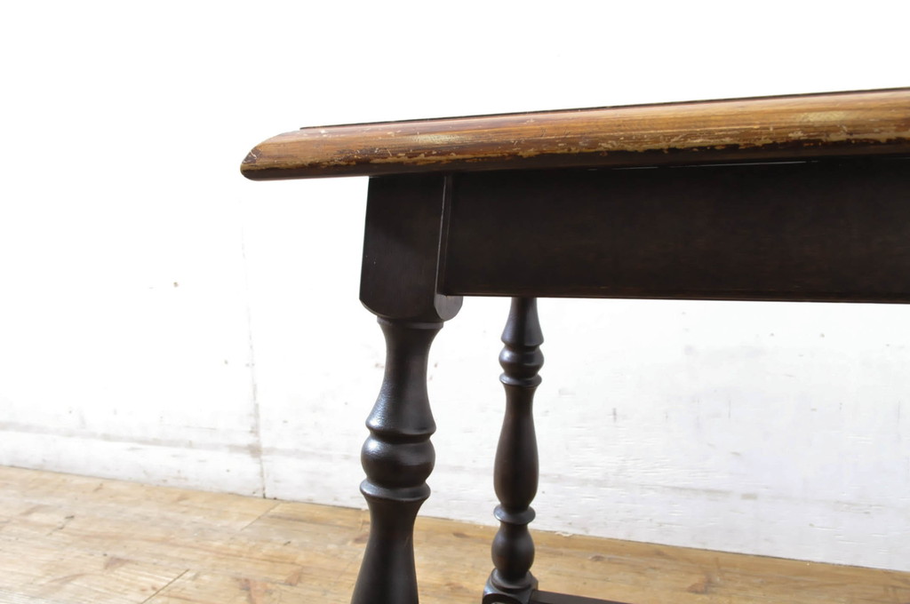 和製ビンテージ　松本民芸家具　#25型スツール・テーブル　クラシカルなデザインがお洒落なサイドテーブル(コーヒーテーブル、カフェテーブル、ローテーブル、ヴィンテージ)(R-064463)