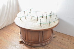 和製アンティーク　最高級　総欅(ケヤキ)材　漆塗り　滑らかな曲線と透かし彫りが美しい!上質な空間を演出する座卓(ローテーブル、センターテーブル)(R-054291)