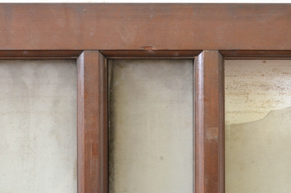 アンティーク建具　シンプルなデザインの上げ下げ窓(ガラス窓)(R-071706)