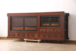イギリスビンテージ　チーク材　北欧スタイルにおすすめなサイドボード(収納棚、戸棚、飾り棚、サイドキャビネット、ヴィンテージ)(R-065202)