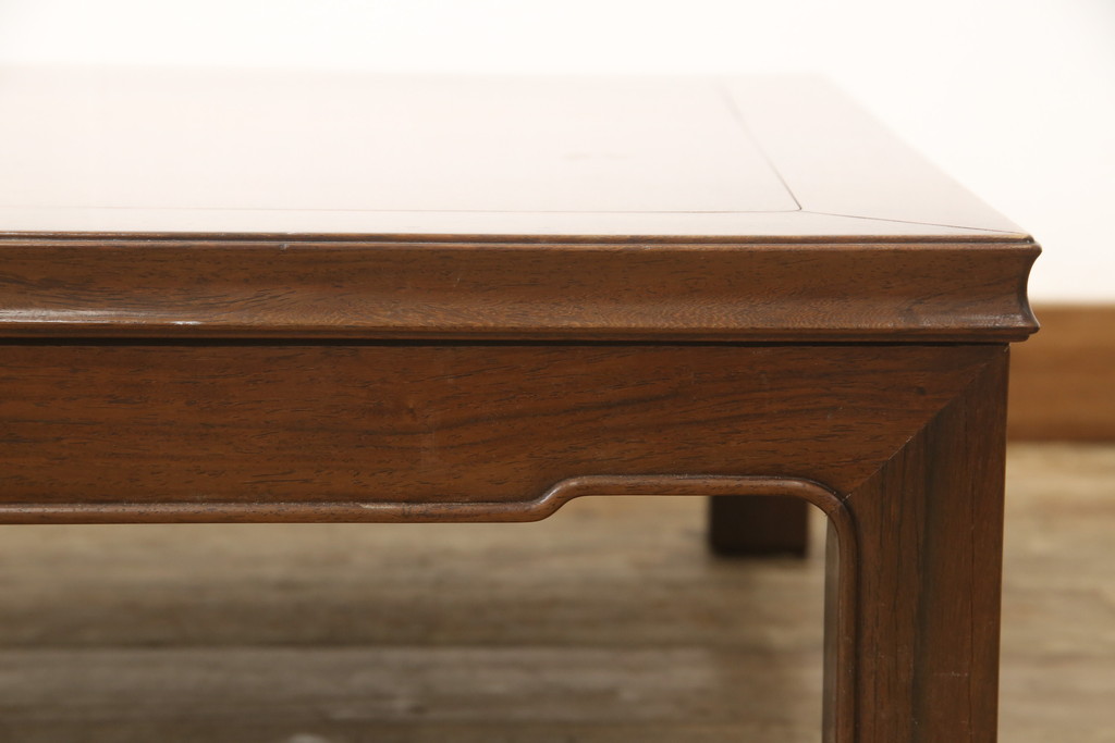和製アンティーク　明治大正期　花梨材　個性的なデザインの雷文が目を引く座卓座卓(カリン、ローテーブル、センターテーブル)(R-059494)