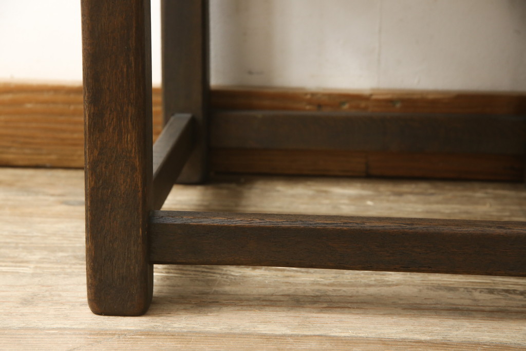 中古　永田良介商店　ナラ材　シンプルな中につくりの良さが感じられるチェア(椅子、ダイニングチェア、板座チェア)(R-052937)