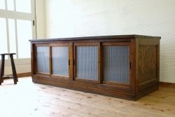 アンティーク家具　古いナラ材の重厚なカウンターテーブル　