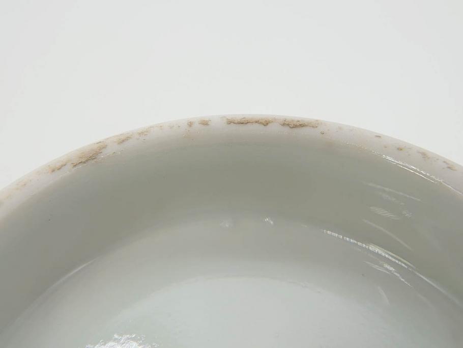 江戸期　伊万里　染付　山水図　約11cm　3.5寸　爽やかな色合いが素敵な蓋付き茶碗2客セット(和食器、三寸五分)(R-073114)