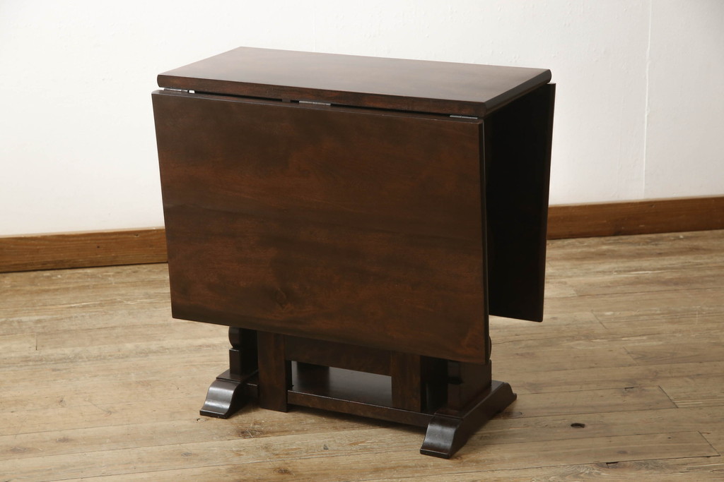 ヴィンテージ家具　和製ビンテージ　松本民芸家具　上品な佇まいが魅力のバタフライテーブル(エクステンションテーブル、サイドテーブル、オケージョナルテーブル)(R-051399)