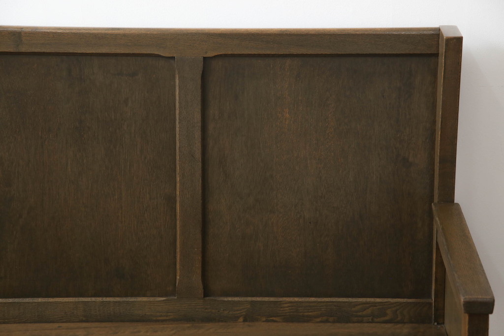 和製アンティーク　使い込まれた風合いが味わい深いチャーチベンチ(長椅子、木製ベンチ、ベンチ)(R-068608)