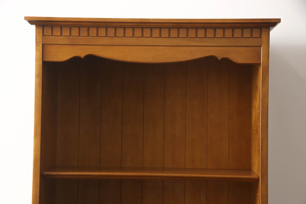 中古　横浜クラシック家具　ダニエル(Daniel)　艶のある木肌と品のある佇まいが美しいビューローブックシェルフ(ブックケース、ライティングビューロー、飾り棚、収納棚、本棚、デスク、在宅ワーク、在宅用)(R-070912)