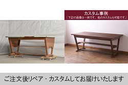 和製アンティーク　シンプルなつくりで取り入れやすい正方形の作業台(ダイニングテーブル)(R-053167)