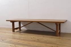 ヴィンテージ家具　ビンテージ　ジャンクさが魅力的なアイアンフレームの作業台(鉄脚テーブル)(2)