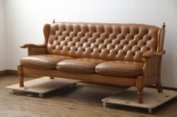 アンティーク家具　イギリスアンティーク　マホガニー　キャスター付きの上品なシェーズロング(長椅子、ソファ、カウチソファ)(R-040025)