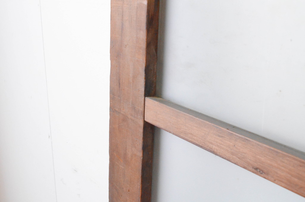 アンティーク建具　温かみのある木味が魅力のガラス戸2枚セット(引き戸)(R-064917)