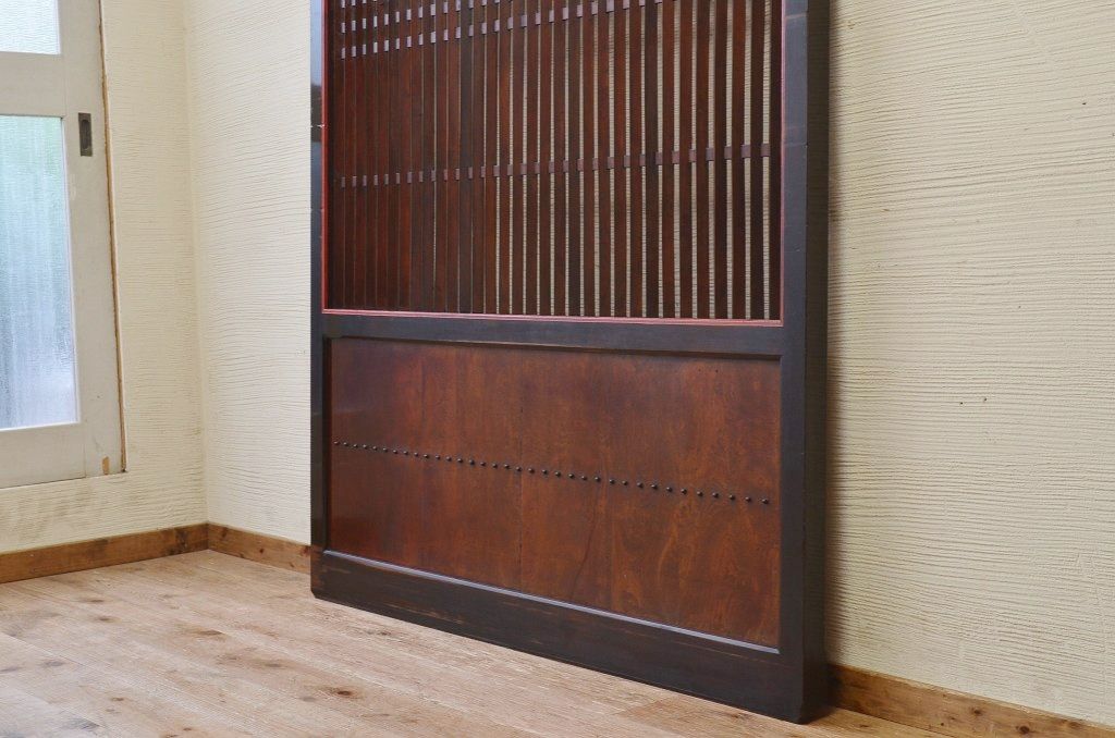 古民具　骨董　古い欅材の特別注文造り腰板玉杢蔵戸(玄関戸)