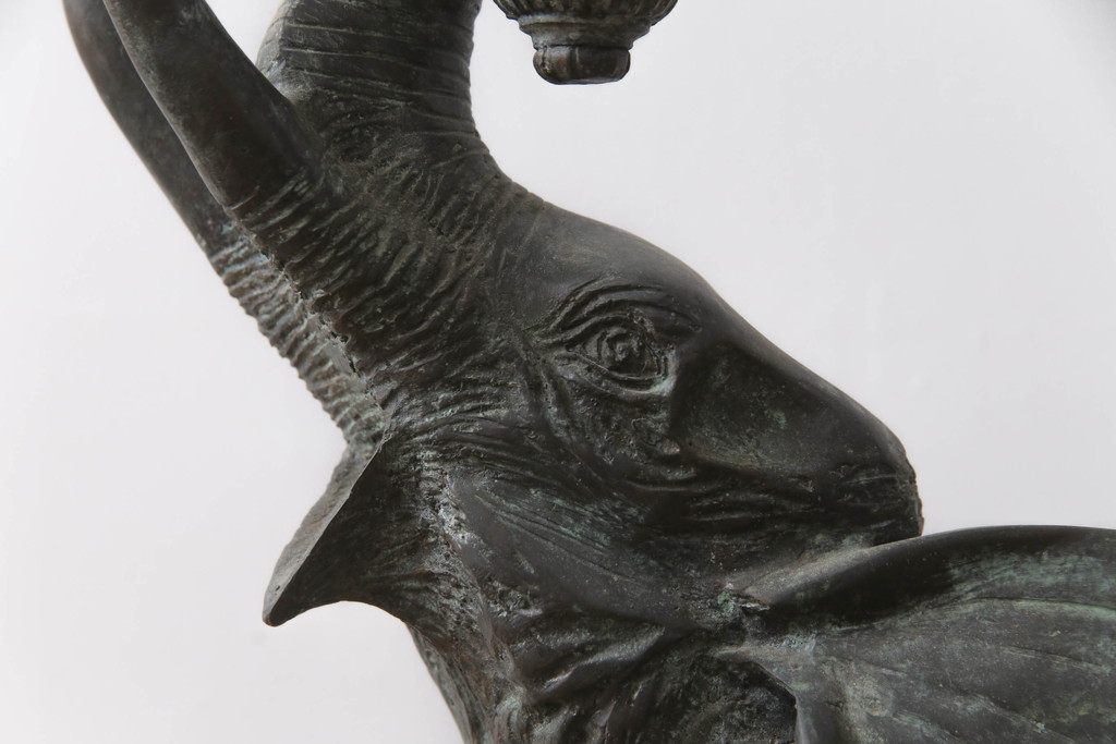 MAITLAND SMITH(メートランドスミス)　ブロンズ　ゾウ　上品ながらも迫力のある躍動感が魅力的な水鉢(象、水盤、花器、ブロンズ像、オブジェ、置物)(R-071500)