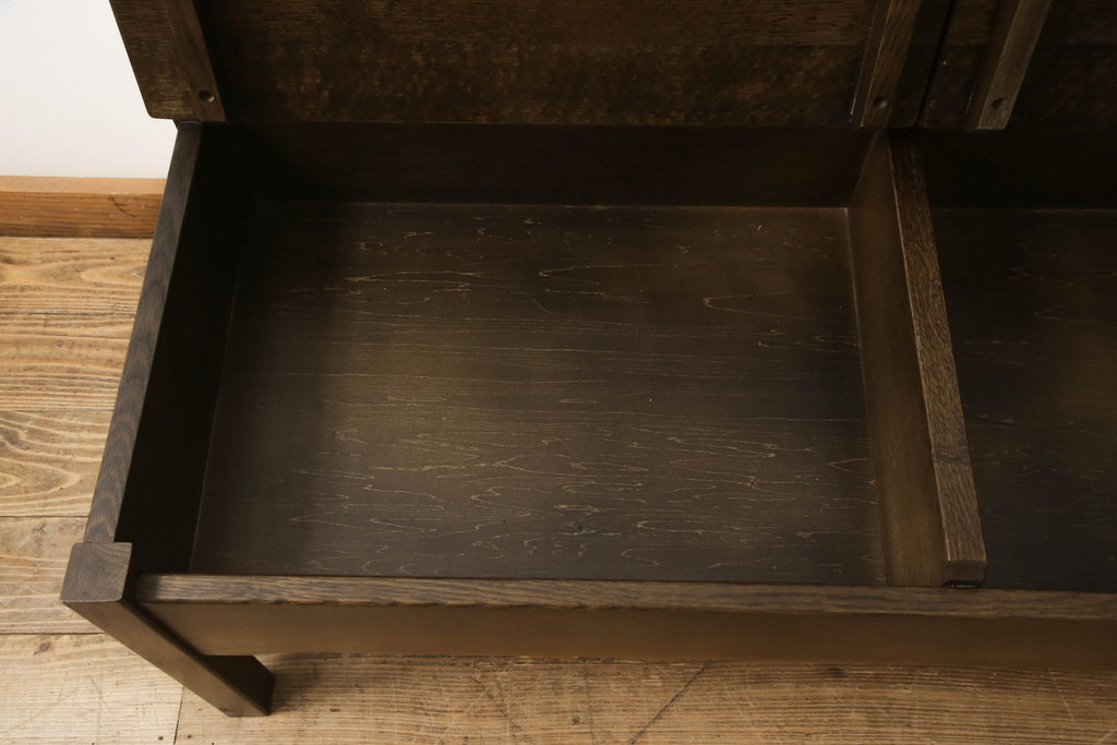 中古　オーク材　柏木工(KASHIWA)　WILDERNESS(ウィルダネス)　木の温かみを感じられる2人掛けベンチ(定価約14万円)(長椅子、板座チェア)(R-058826)