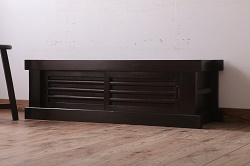 和製アンティーク　大正ロマン　楢(ナラ)材　背の低いサイズが使いやすい戸棚サイドボード(収納棚、食器棚、サイドキャビネット、本箱、ブックケース)(R-069101)