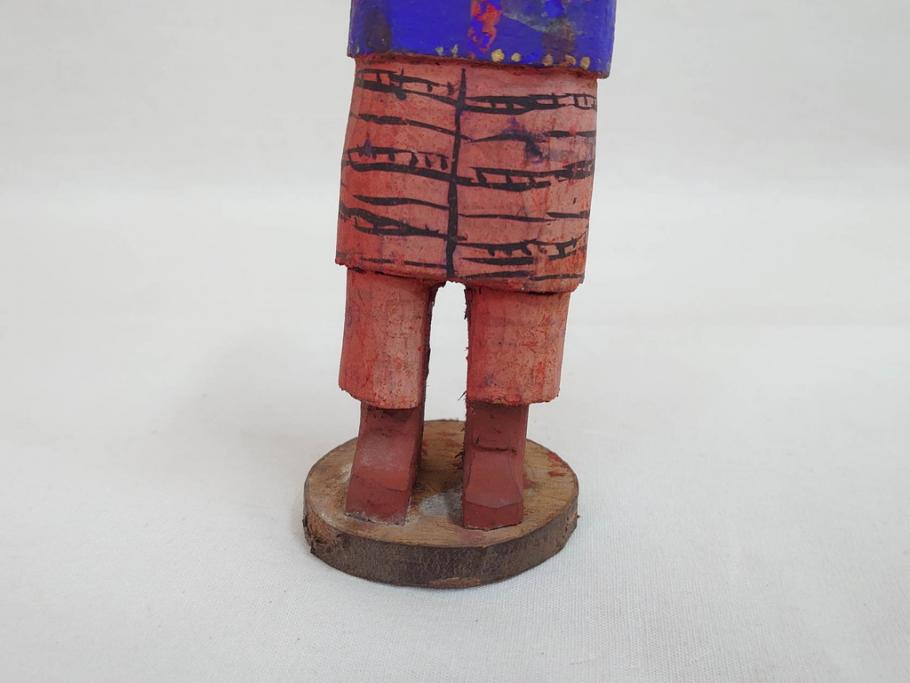 台湾?　霧社　蕃童作品　木彫り人形など12体セット(アイヌ、木製、人物、動物、船、舟、置物)(R-073370)