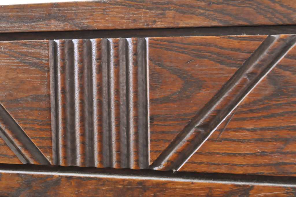 和製アンティーク　栓材とタモ材が使われた美しい杢目が魅力の本箱(ブックケース、収納箱、戸棚、キャビネット、引き出し)(R-064846)