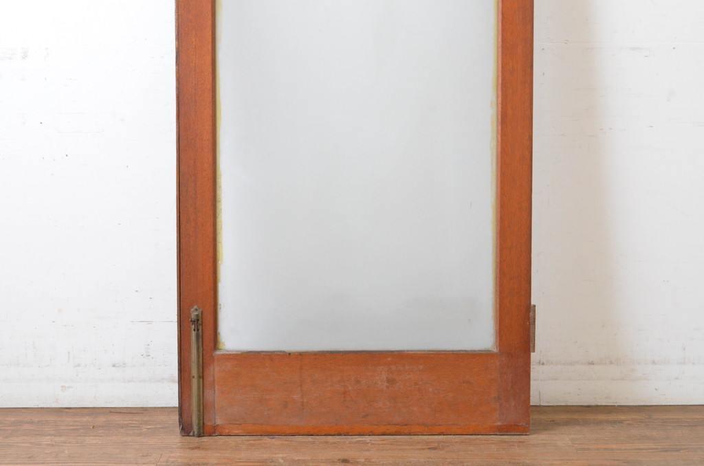 アンティーク建具　シンプルで取り入れやすい大判ガラスのドア1枚(扉、木製ドア、ガラス戸)(R-064942)