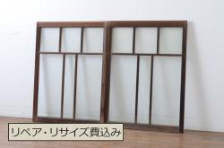 和製アンティーク　総ケヤキ材　重厚かつ上品な佇まいの富山蔵戸(引き戸、建具、玄関戸)