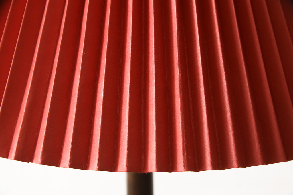 ヴィンテージ照明　松本民芸家具　絶版品　激レア!赤いシェードが空間のアクセントになるB型フロアスタンド(スタンドライト、フロアライト、照明、ビンテージ)(R-059935)
