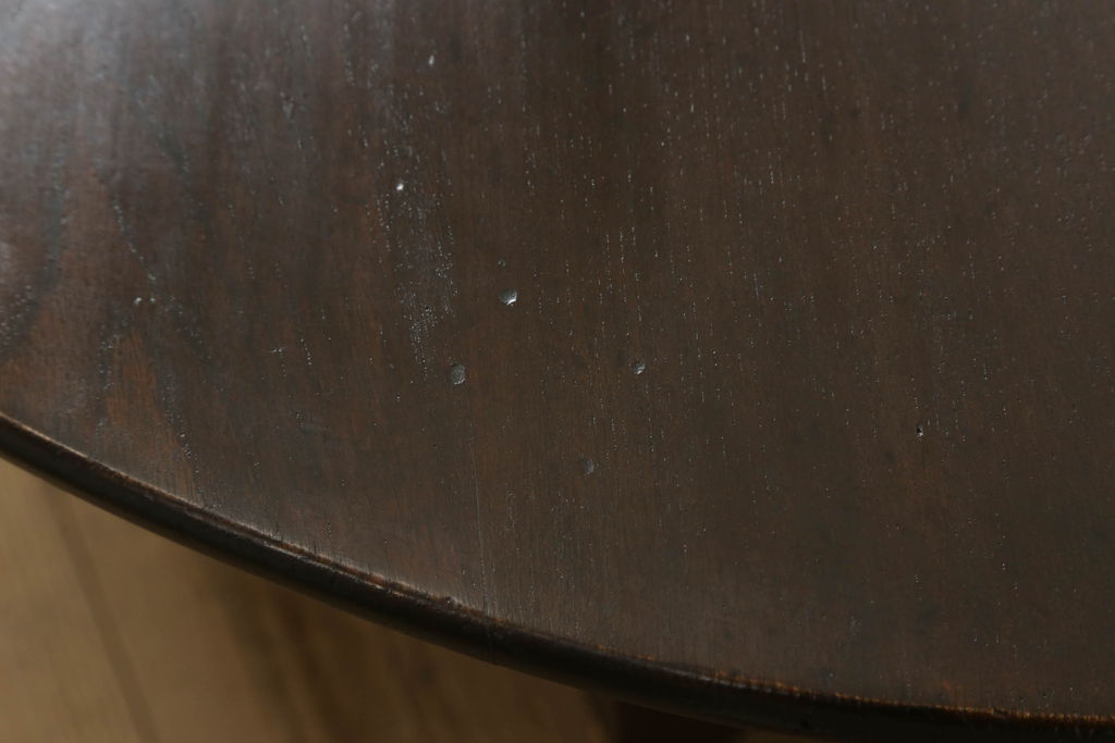 和製アンティーク　栓材　レトロな空間づくりに活躍する丸型ちゃぶ台(座卓、ローテーブル、折り畳みテーブル)(R-051316)