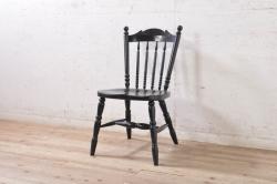 ペイント家具　ナラ材　ナチュラルな雰囲気漂うシンプルなチェア(イス、椅子)(3)