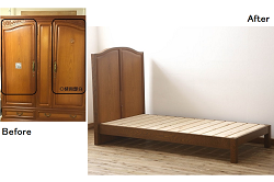 ビンテージ家具　北欧家具 デンマーク/torring製 チーク材優しい木目のシンプルなベッドフレーム