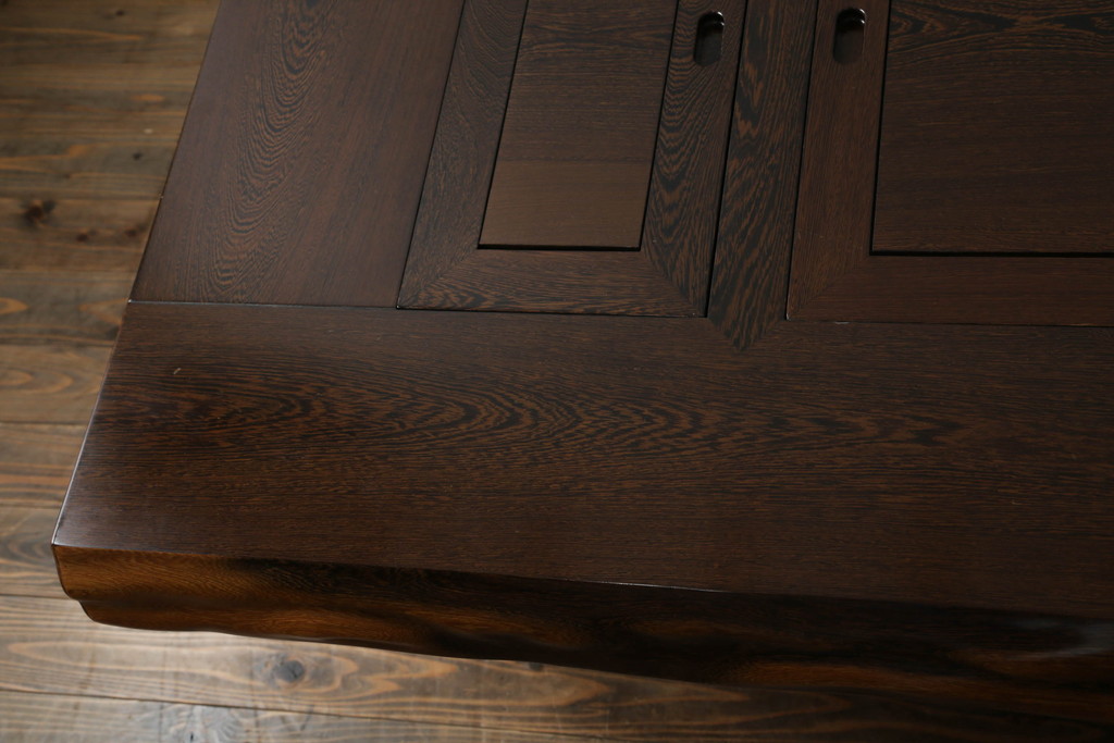 中古　美品　2way　座卓としても使える囲炉裏テーブル(木製火鉢、長火鉢、ダイニングテーブル、6人掛け、食卓、センターテーブル、ローテーブル)(R-072103)