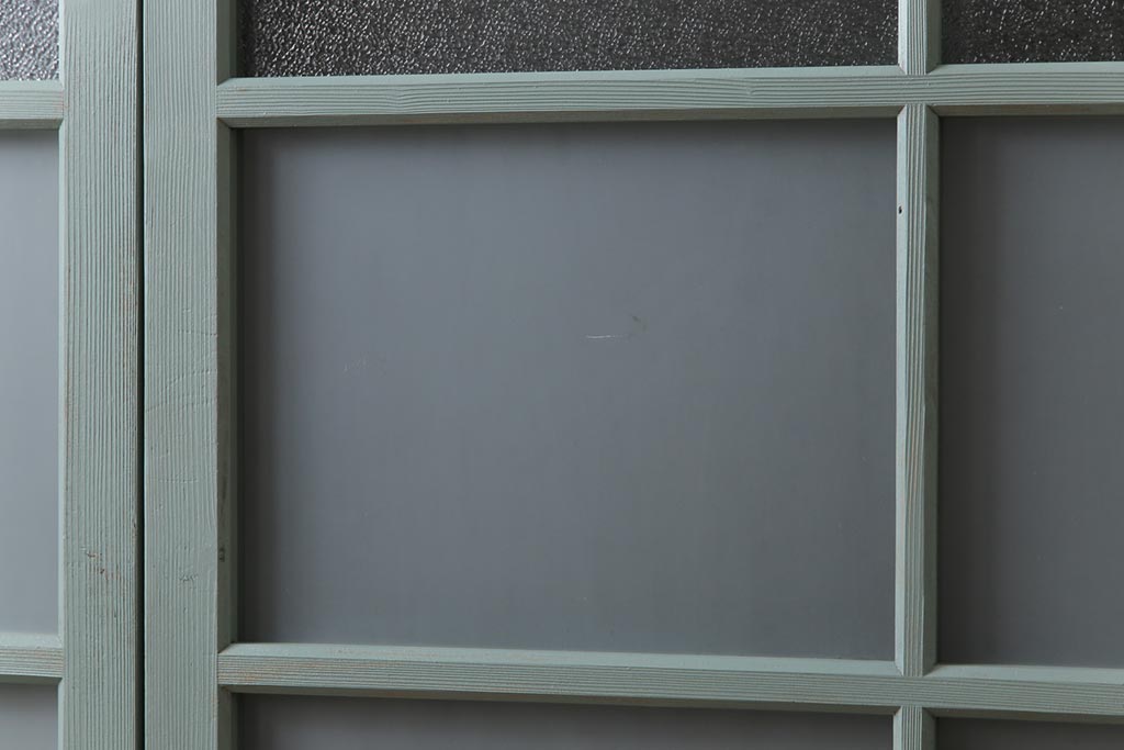 ペイント建具　淡い色合いと2種のガラスがおしゃれなガラス戸4枚セット(引き戸、建具)