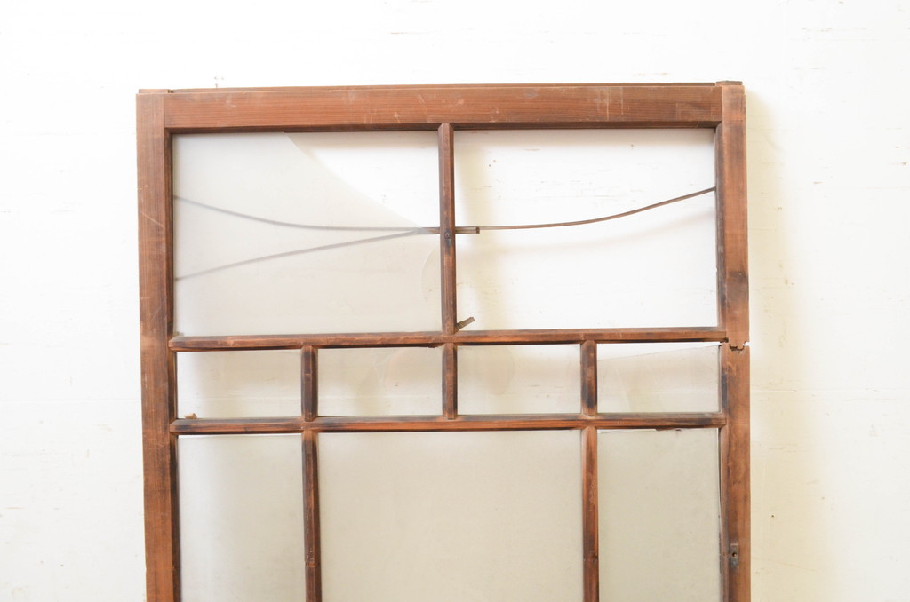 アンティーク建具　大正ロマンな空間作りにおすすめのガラス窓1枚(引き戸、ガラス戸)(R-071248)
