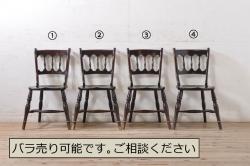 昭和中期　ペイント家具　ナチュラルな雰囲気が可愛らしい角スツール(アンティークホワイト)(1)