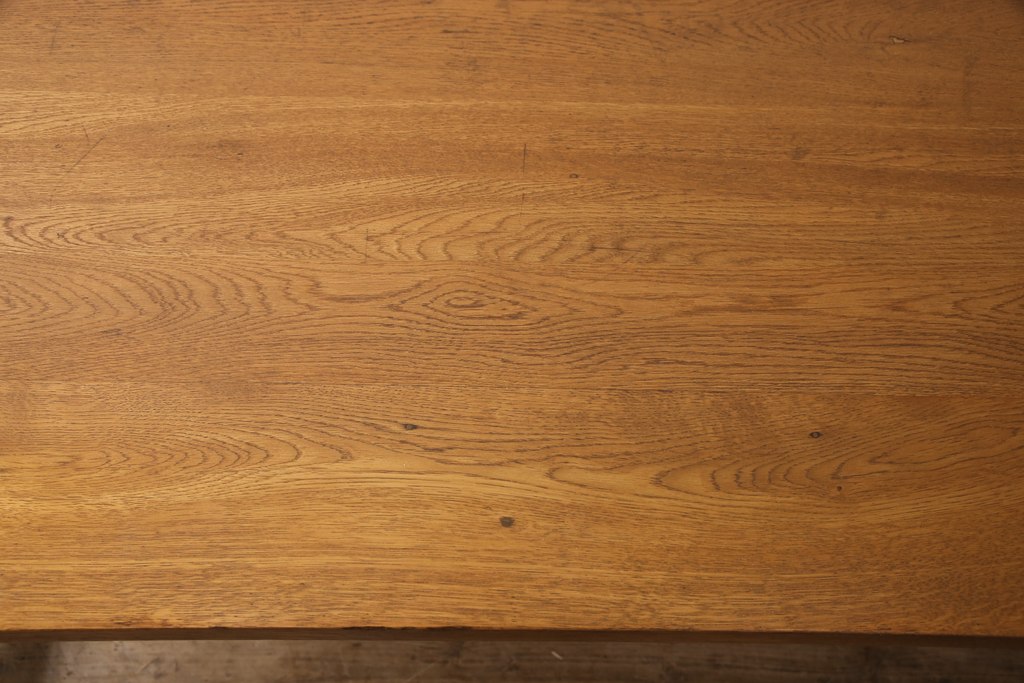 和製アンティーク　極上品　ナラ材　木の持つ味わいを存分に感じられるダイニングテーブル(作業台)(R-053128)