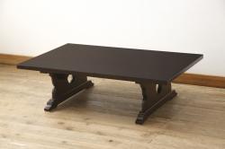 中古　松本民芸家具　タモ材　上質な大人の空間づくりにぴったりな折りたたみ座卓(ローテーブル、ちゃぶ台、文机、センターテーブル、折り畳み)(R-059801)