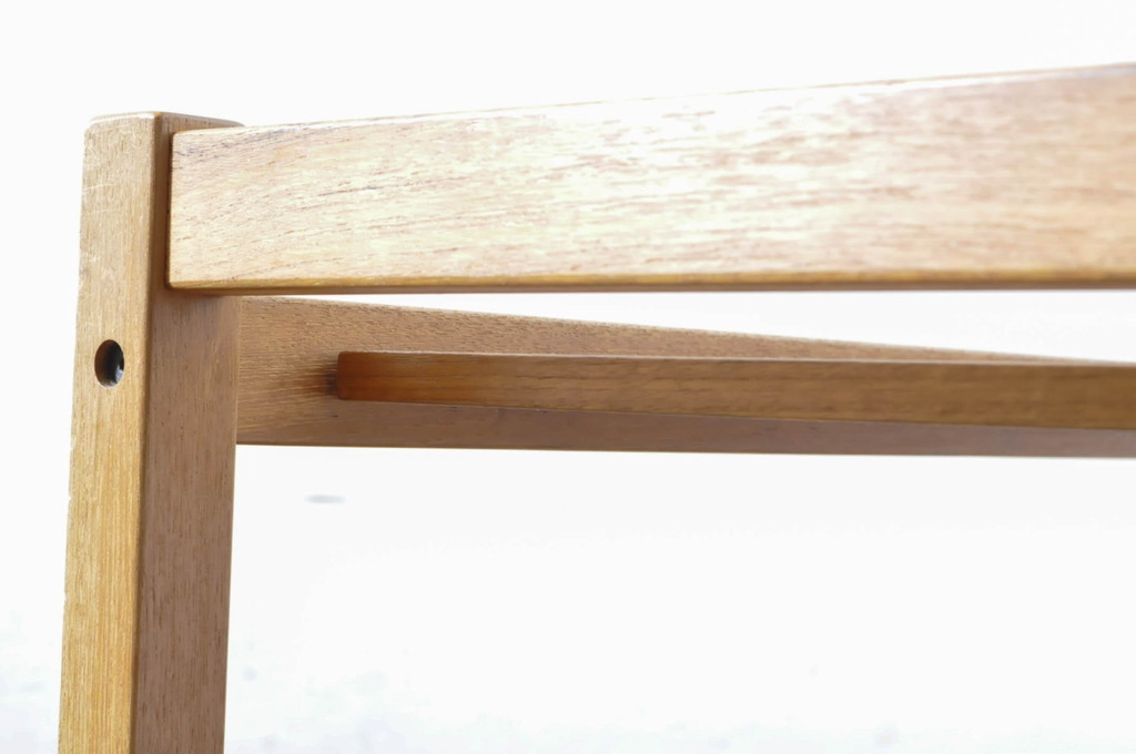 北欧ビンテージ　チーク材　タイルトップがアクセントのキャスターワゴンテーブル(トロリー、キッチンワゴン、キッチンラック、サイドテーブル、ヴィンテージ)(R-065666)
