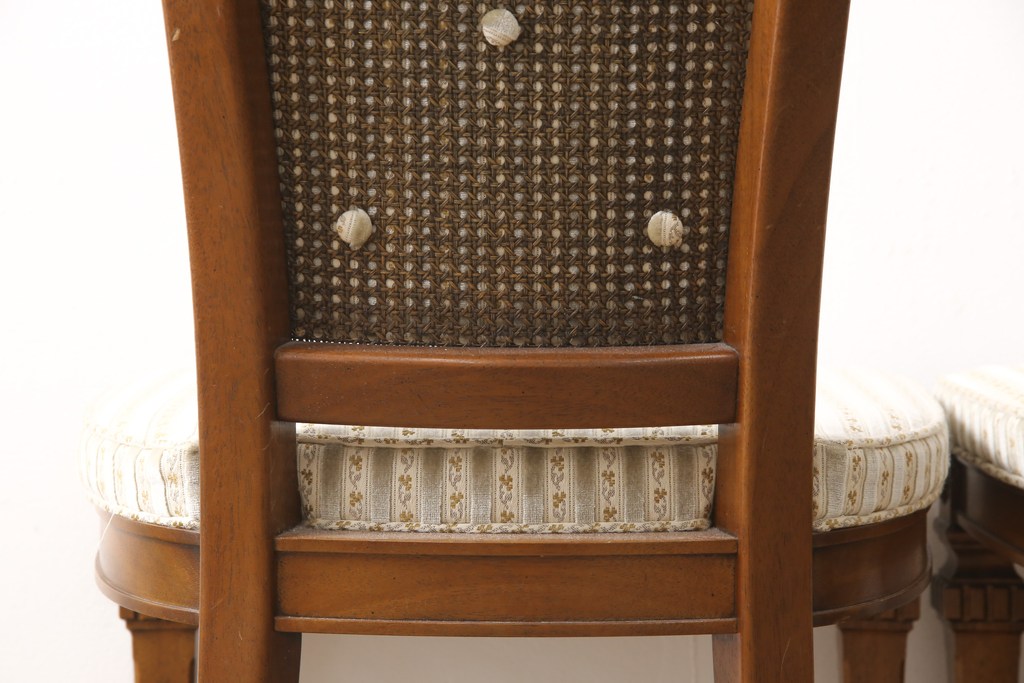 中古　超美品　DREXEL HERITAGE(ドレクセルヘリテイジ)　上品な雰囲気漂うダイニングチェア2脚セット(2脚定価 約70万円)(椅子、イス)(R-055375)