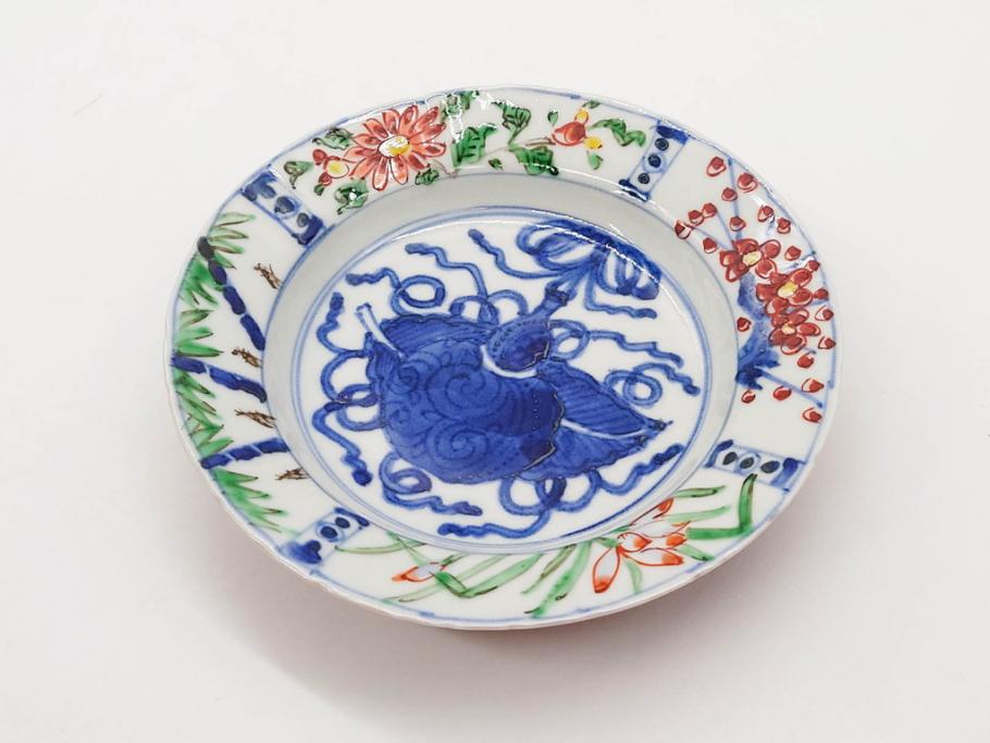 正木春蔵 九谷焼 色絵 約15cm 5寸 食卓を華やかに彩る中皿(葉
