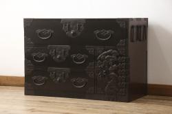 和製ビンテージ　チーク材　北欧風のデザインが秀逸なレコードケース(本棚、ブックケース、収納棚、ヴィンテージ)(R-051766)