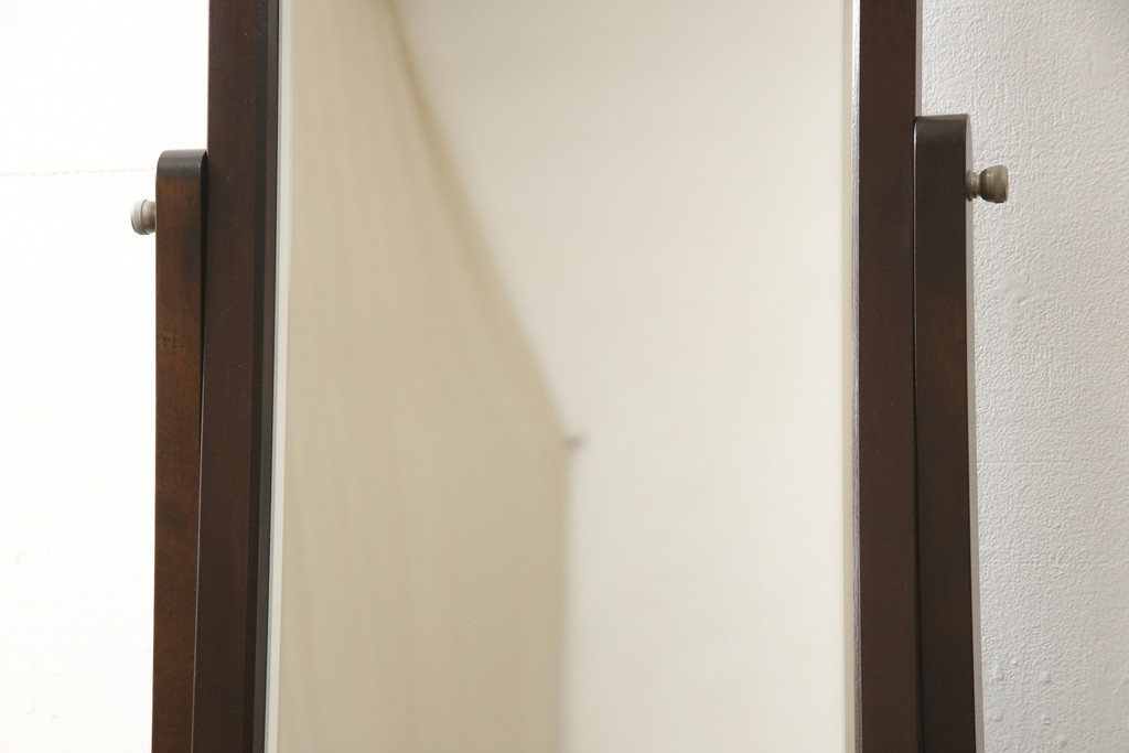 中古　美品　松本民芸家具　M型一面鏡　直線的なデザインが美しい鏡台(ドレッサー、ミラー)(定価約26万円)(R-059937)