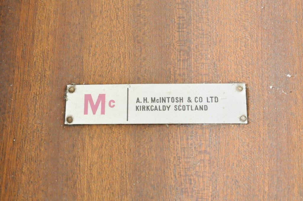イギリスビンテージ　A.H McINTOSH(マッキントッシュ)　天板にローズウッド材が使われたダイニングテーブル(エクステンションテーブル、拡張式、4人掛け、6人掛け、北欧、英国、ヴィンテージ)(R-065825)