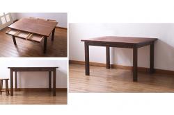 中古　横浜ダニエル(daniel)　幕板と挽き物脚の凝ったデザインが目を惹く丸テーブル(ラウンドテーブル、2人掛け、ダイニングテーブル)(R-068592)