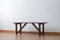 レトロ家具　昭和レトロ 古い木のシンプルなベンチ2(長イス・椅子)