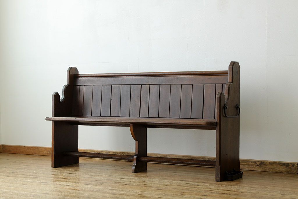 アンティーク家具 イギリスアンティーク パイン材チャーチベンチ教会長椅子 | ラフジュ工房