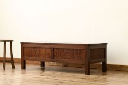 アンティーク家具　ナラ材の重厚なローテーブル
